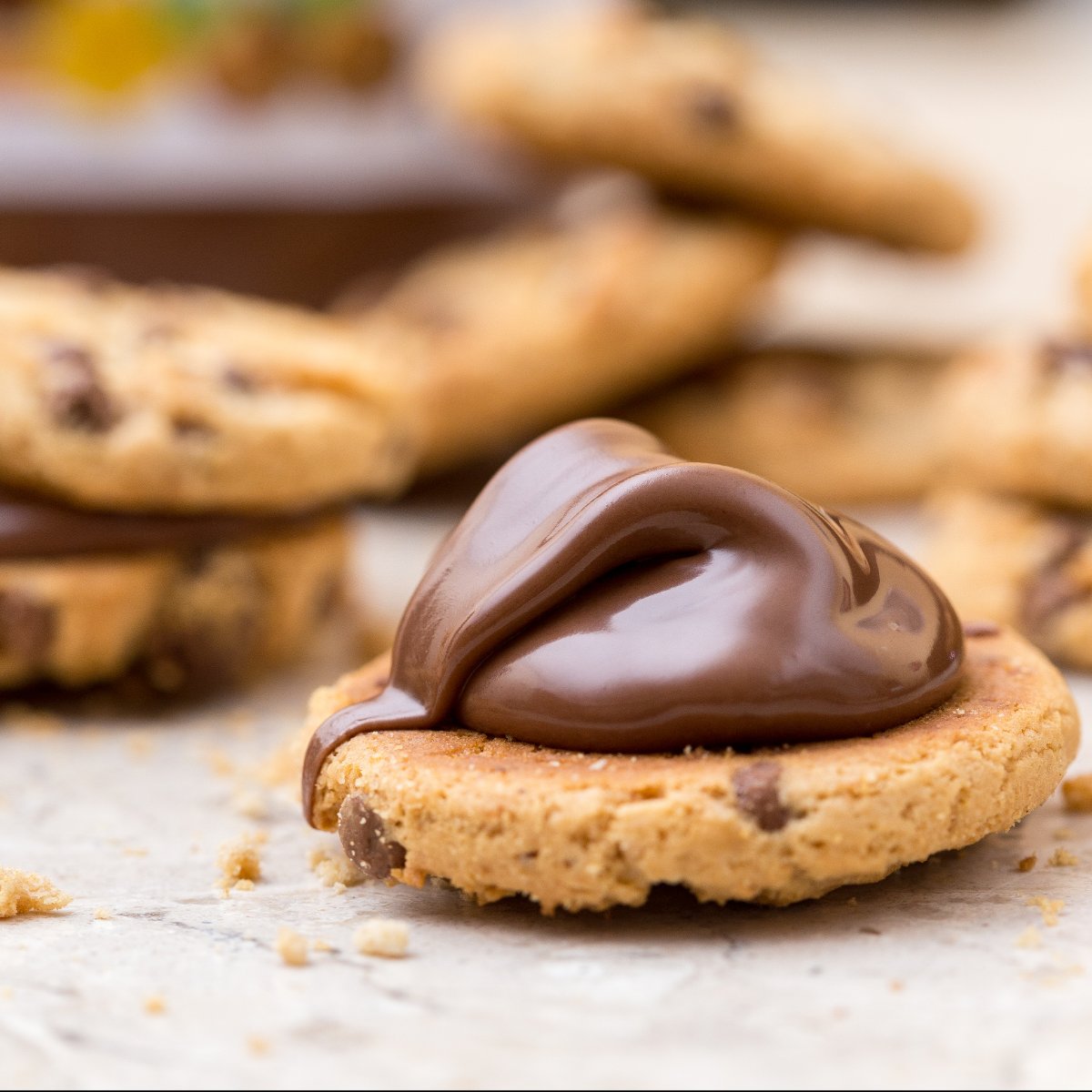 Photo de Recette Cookies pépites de chocolat coeur nutella