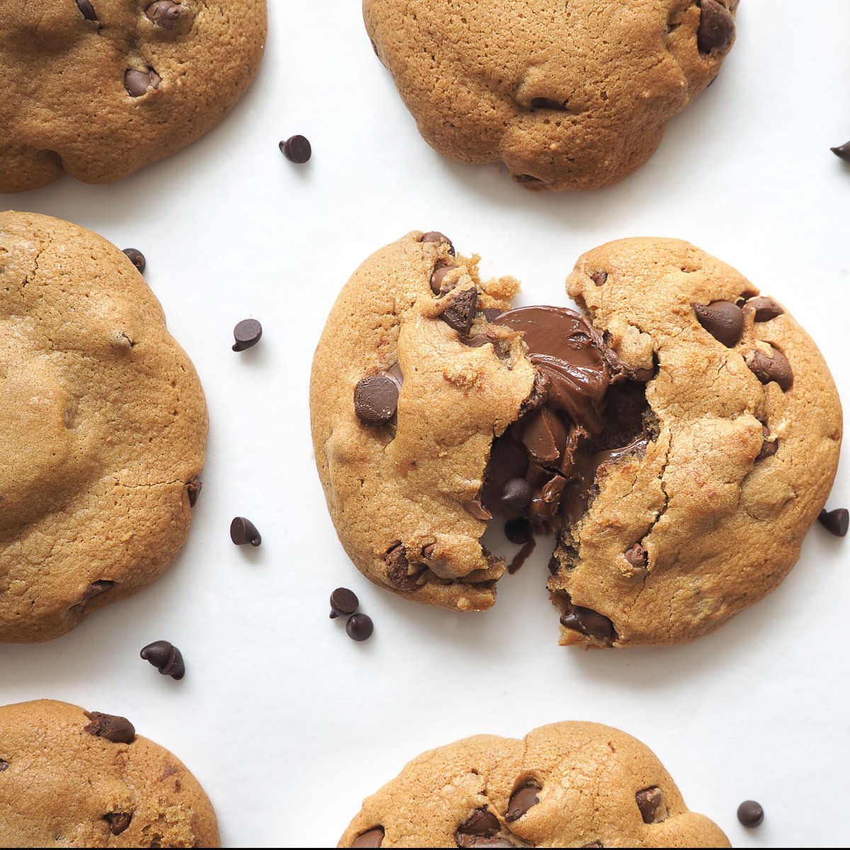 Photo de Recette Cookies pépites de chocolat coeur nutella