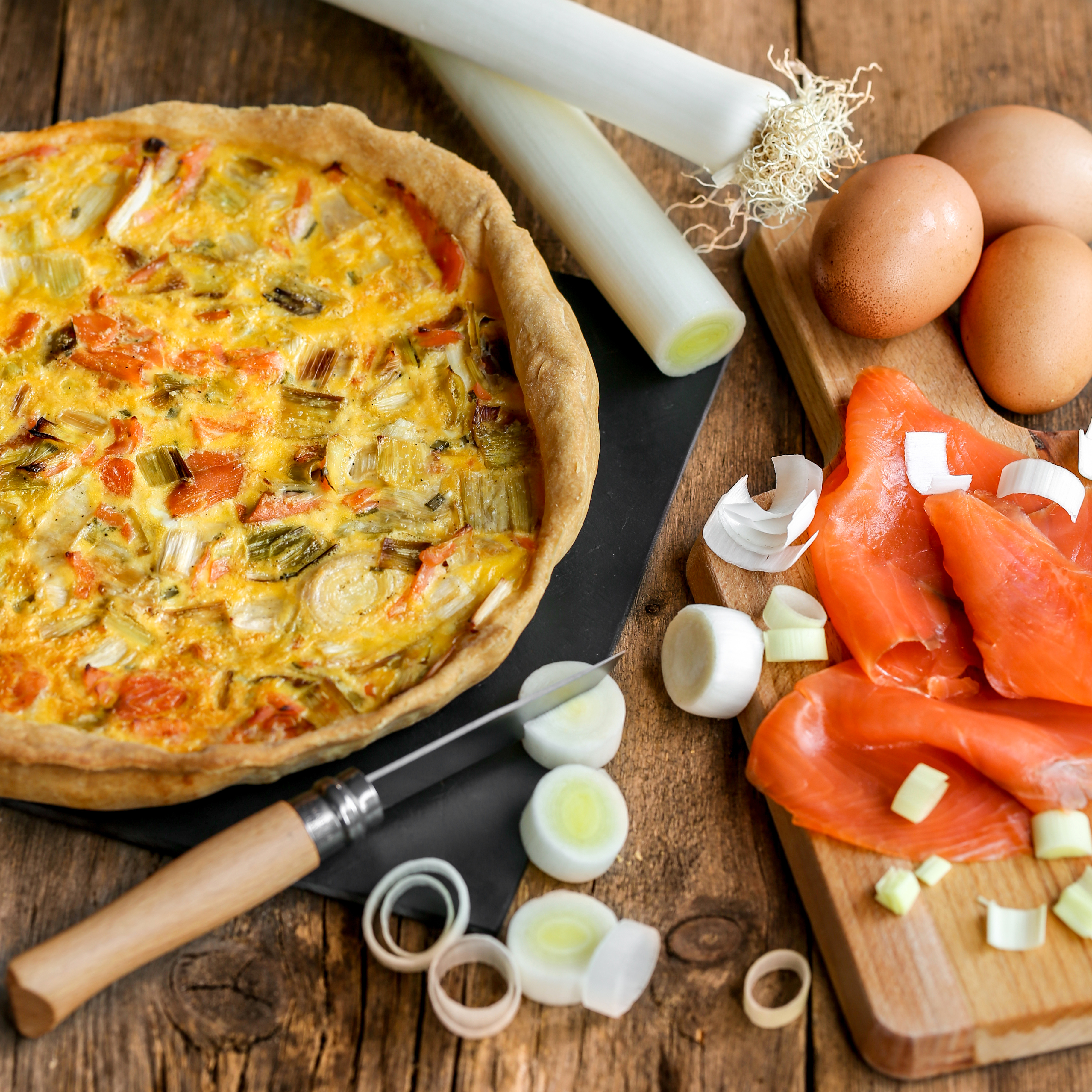 Photo de Quiche aux poireaux et saumon fumé