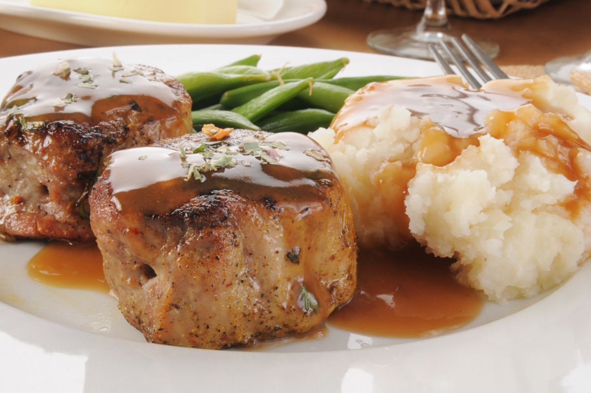 Photo de Filet de porc sauce au jus avec purée de pommes de terre