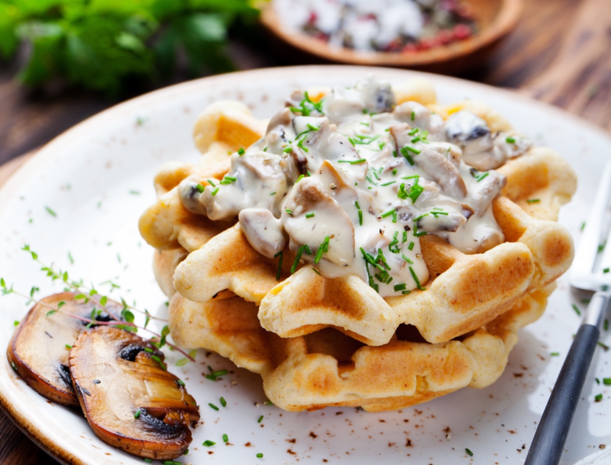 Photo de Gaufres aux champignons à la crème
