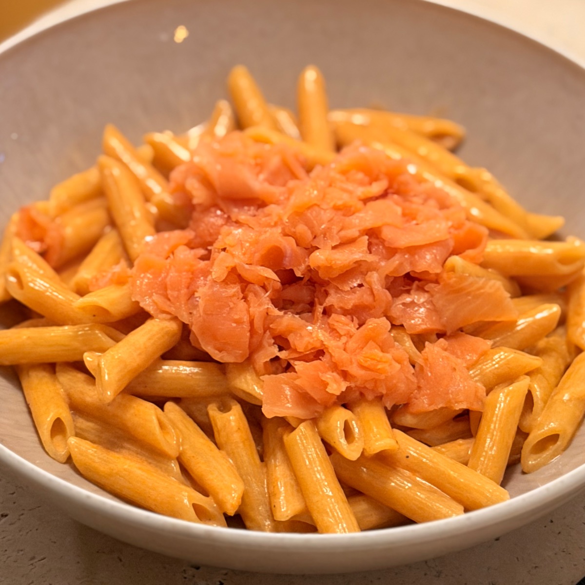 Photo de Recette Pâtes au saumon fumé