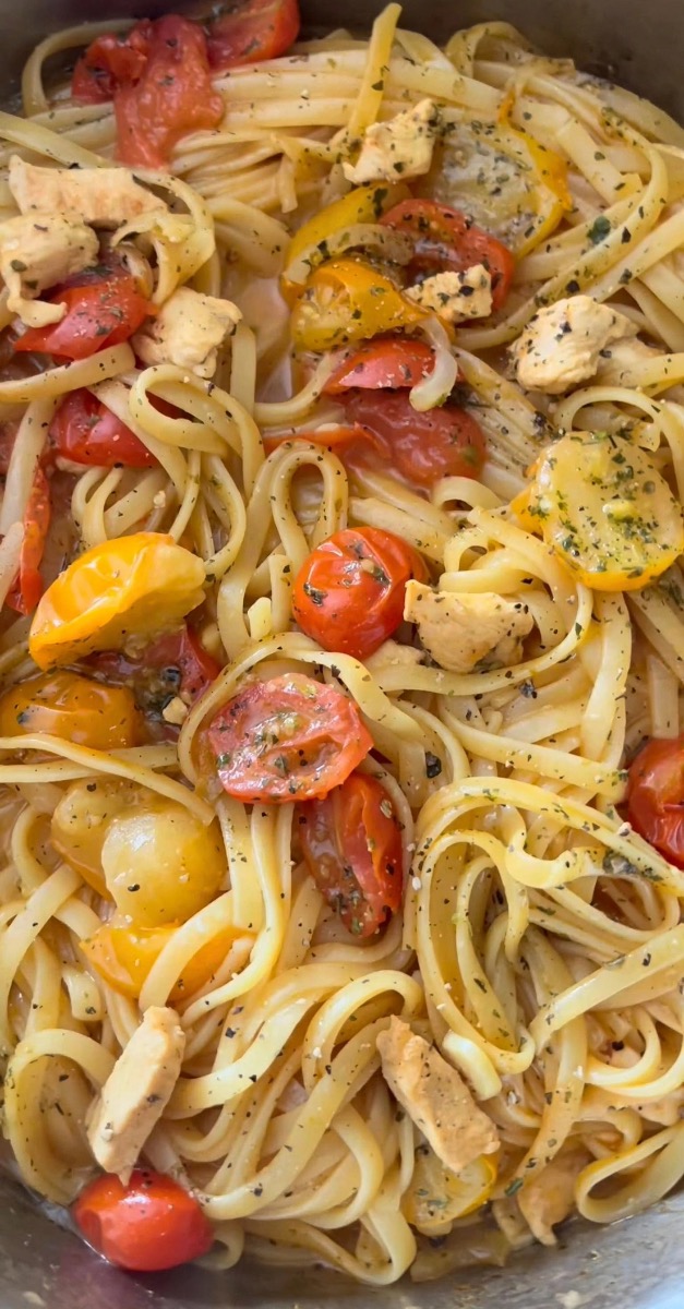 Photo de Recette Linguine au Poulet et Tomates Cerises
