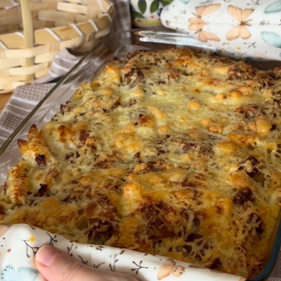 Photo de Recette Gratin de Pâtes à la Viande et Sauce Béchamel