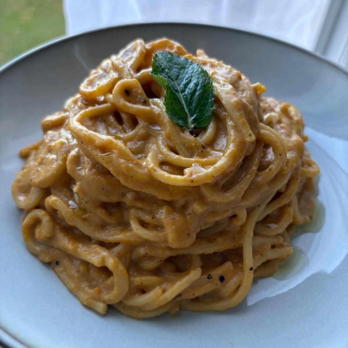 Photo de Recette Spaghetti crémeux à la citrouille