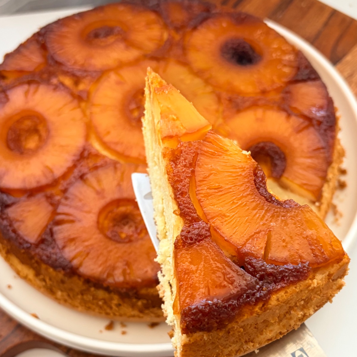 Photo de Recette Gâteau renversé à l'ananas ultra moelleux